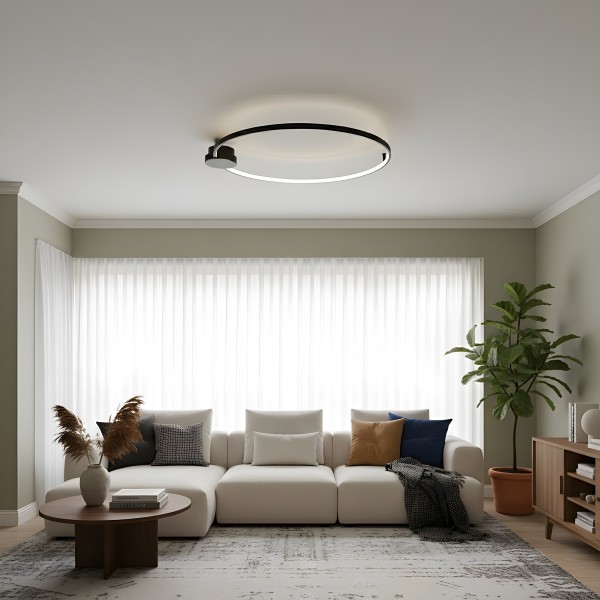 Снимка на Кръгла дизайнерска плафониера за таван Lorena тип пръстен | 3000K