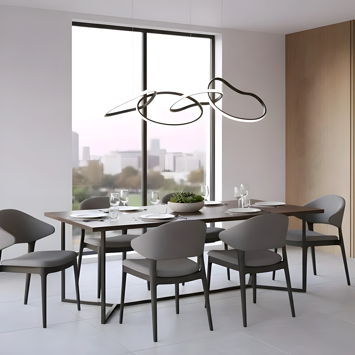 Снимка на LED полилей с висящи халки Meridian златист/черен | 35W | 3000K