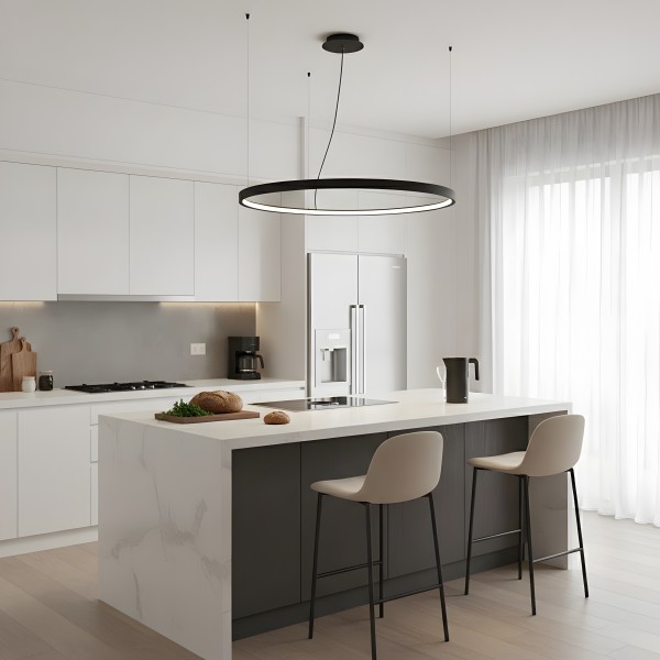 Снимка на Висящ кръгъл LED полилей Oreol | Тип пръстен | 5 размера