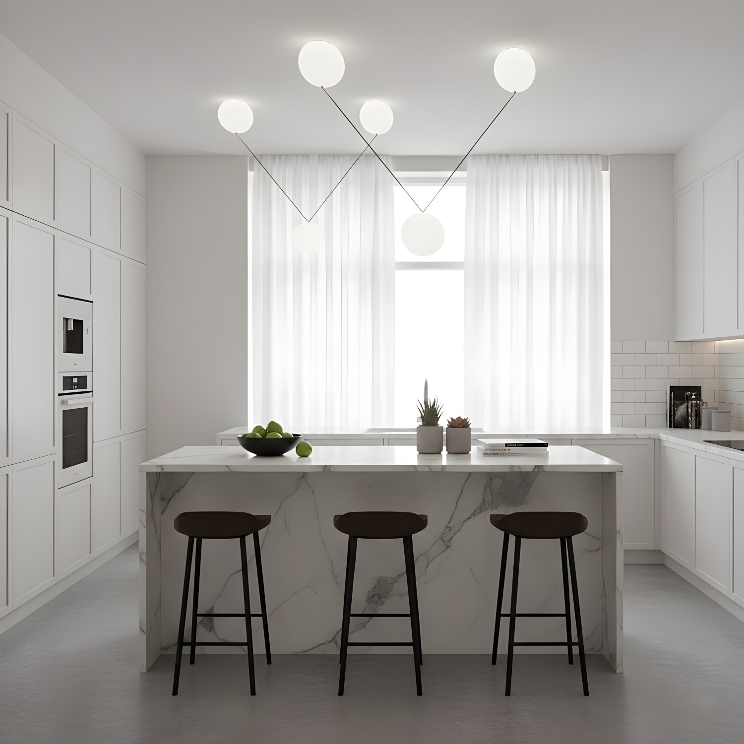 Снимка на Дизайнерски LED полилей Pulse | 3 акрилни сфери | 3x24W