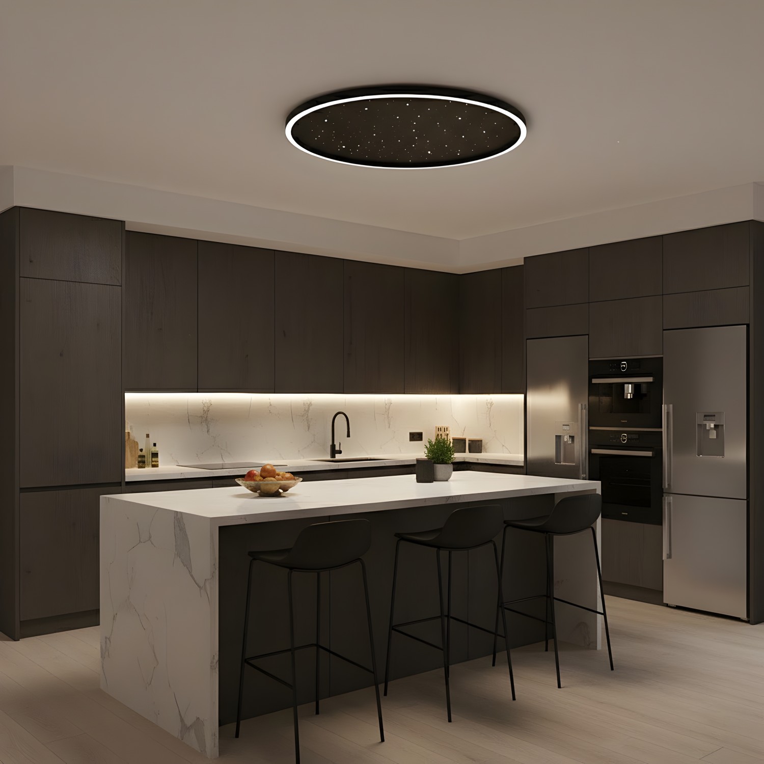 Снимка на LED плафониера Quasar C | Повърхност звездно небе | Ø60cm