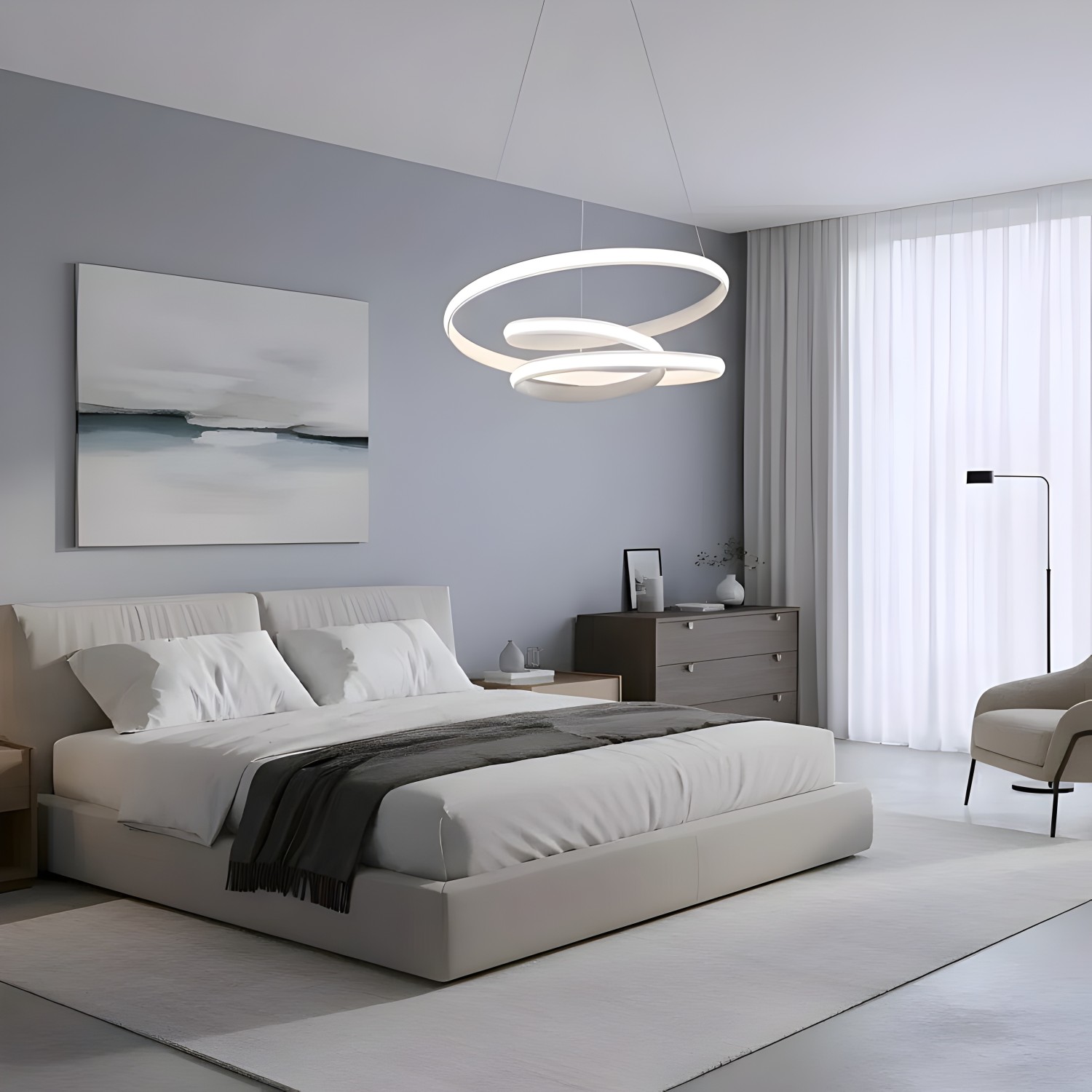 Детайлно изображение на Висящ LED полилей с тройна спирала Spiral D (Ø52 см) Снимка на Висящ LED полилей с тройна спирала Spiral D (Ø52 см) - Висящи лампи