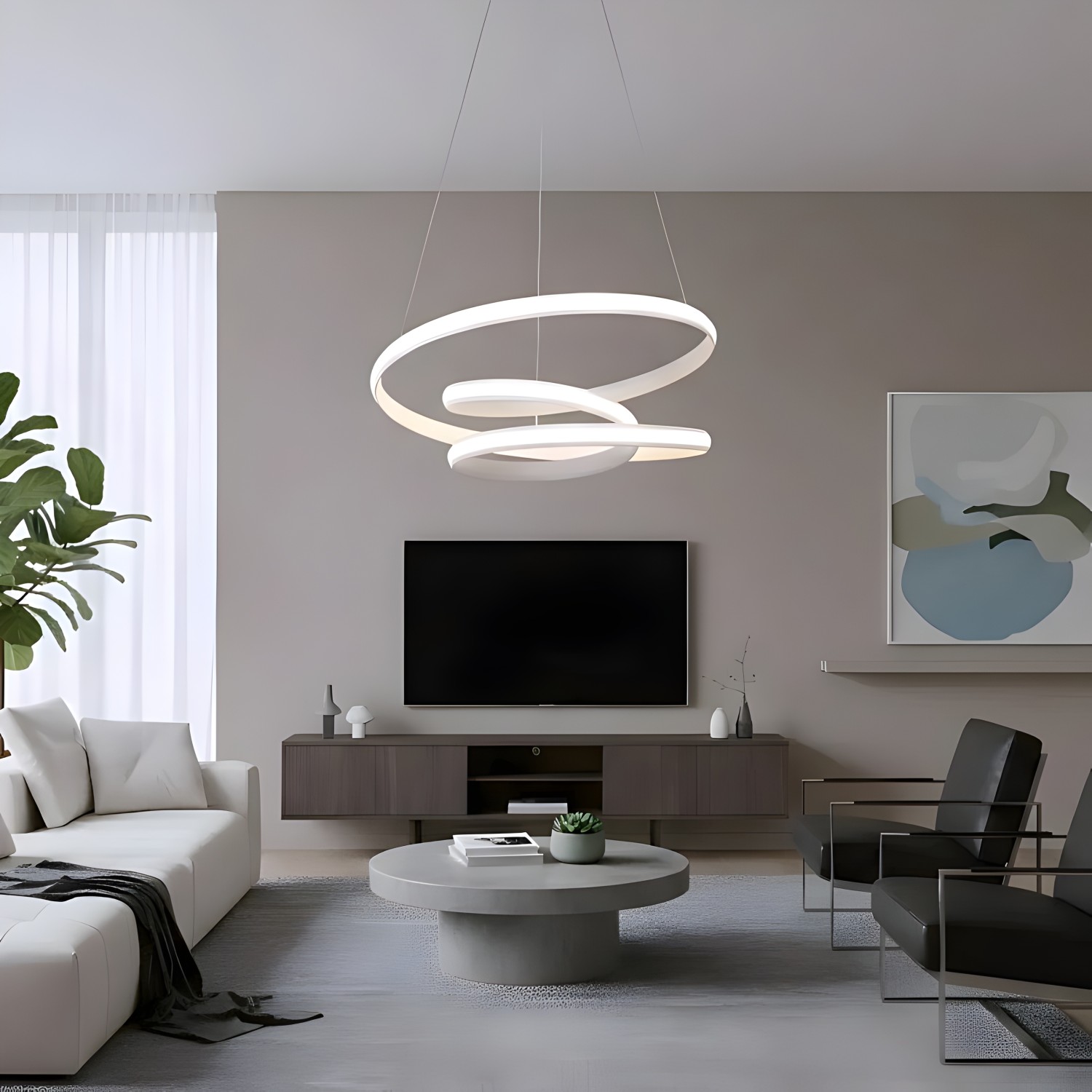 Детайлно изображение на Висящ LED полилей Spiral D | Тройна спирала | 3-CCT | 40W Снимка на Висящ LED полилей Spiral D | Тройна спирала | 3-CCT | 40W