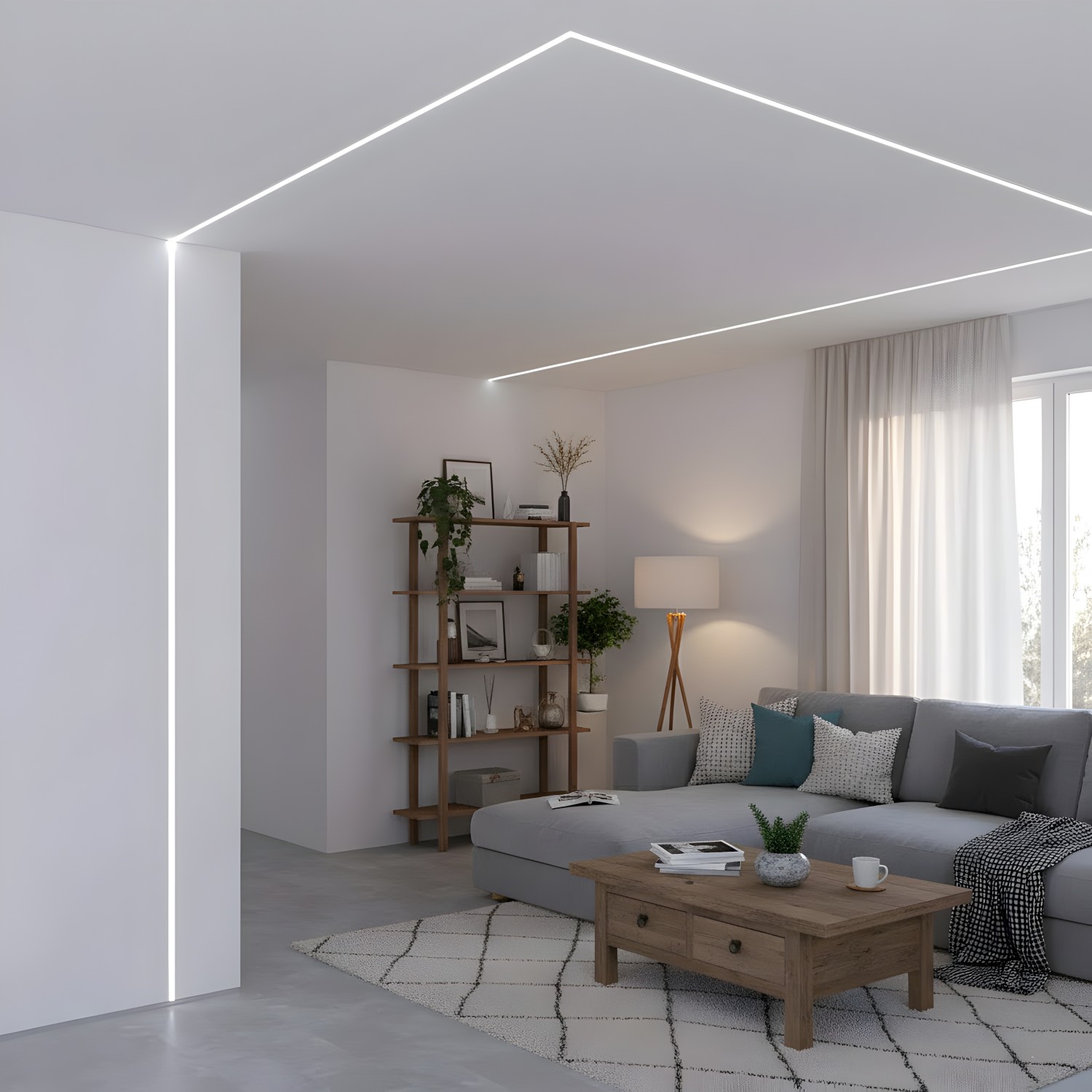 Снимка на Алуминиев профил за LED лента Trimless Nano Line | 53×18,5 мм | Безрамков монтаж в гипсокартон | 2 метра