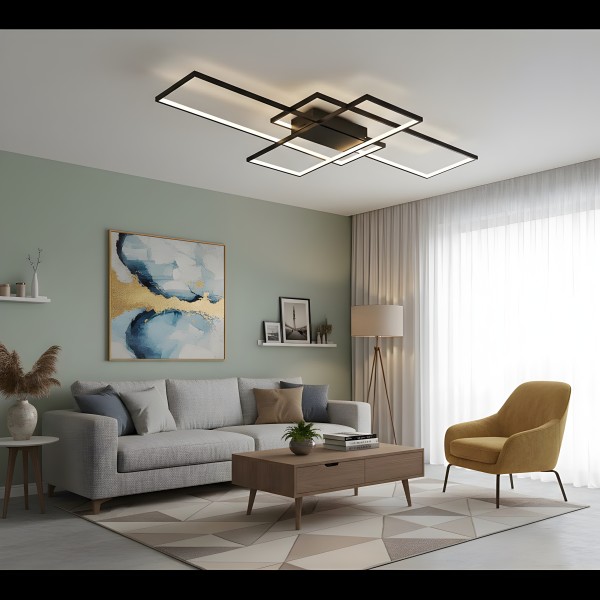 Снимка на Голям LED плафон Triple | Геометричен дизайн | 68W