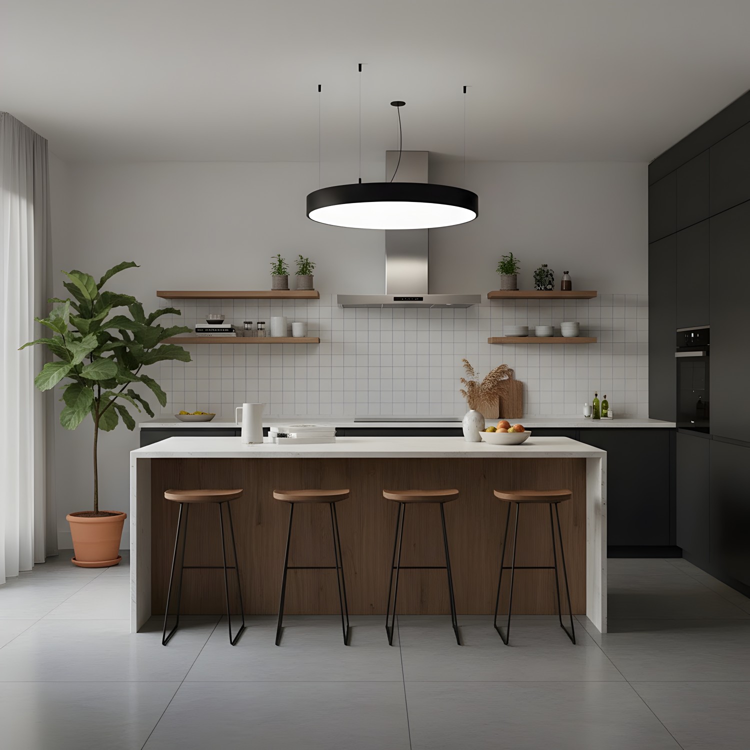 Снимка на Висяща кръгла LED плафониера Veny XL | Ø80–120cm | 3000-4000K