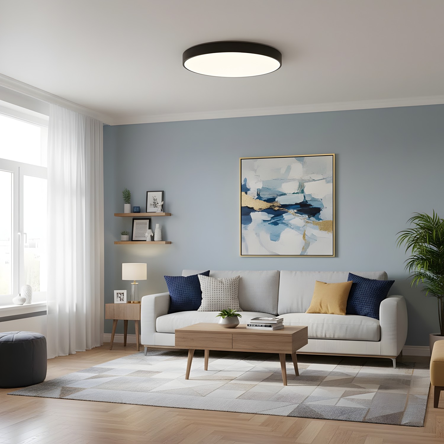 Детайлно изображение на Кръгла LED плафониера Veny | Три размера | IP44 Снимка на Кръгла LED плафониера Veny | Три размера | IP44