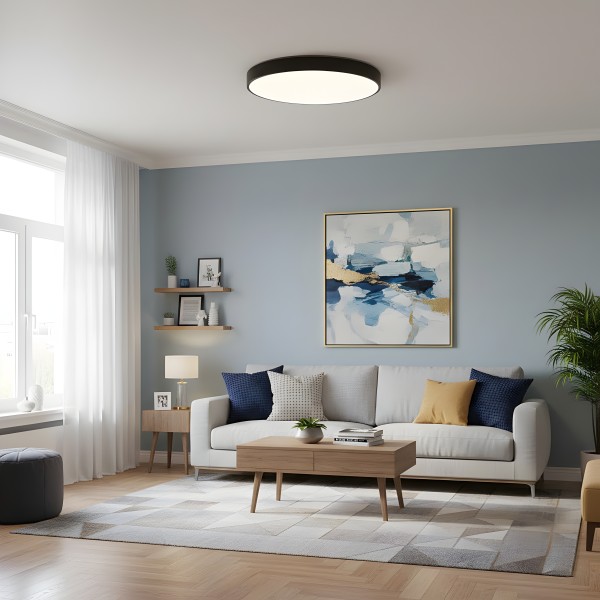 Детайлно изображение на Кръгла LED плафониера Veny | Три размера | IP44 Снимка на Кръгла LED плафониера Veny | Три размера | IP44