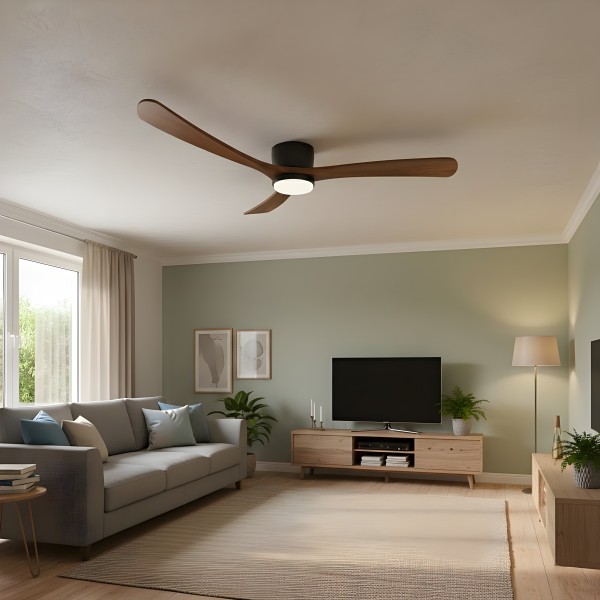 Снимка на Дървен LED вентилатор за таван Wind с дистанционно | 132 см | 18W | CCT