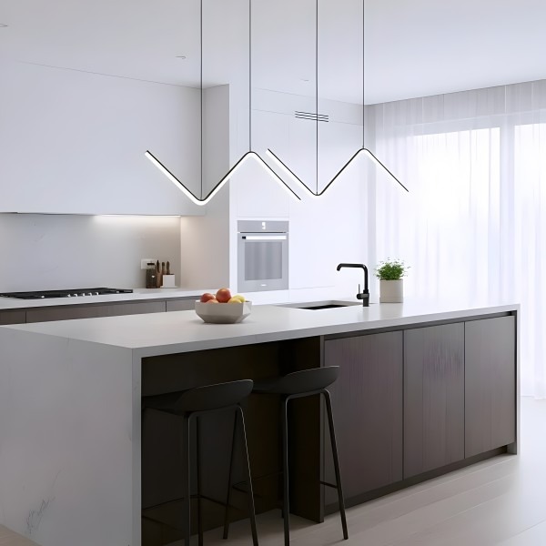 Детайлно изображение на Висящ LED полилей Wave | Вълнообразна форма | 90cm | 24W Снимка на Висящ LED полилей Wave | Вълнообразна форма | 90cm | 24W