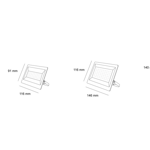 Снимка на LED прожектор ADI | IP65 | 4000K | Черен | Тънка рамка