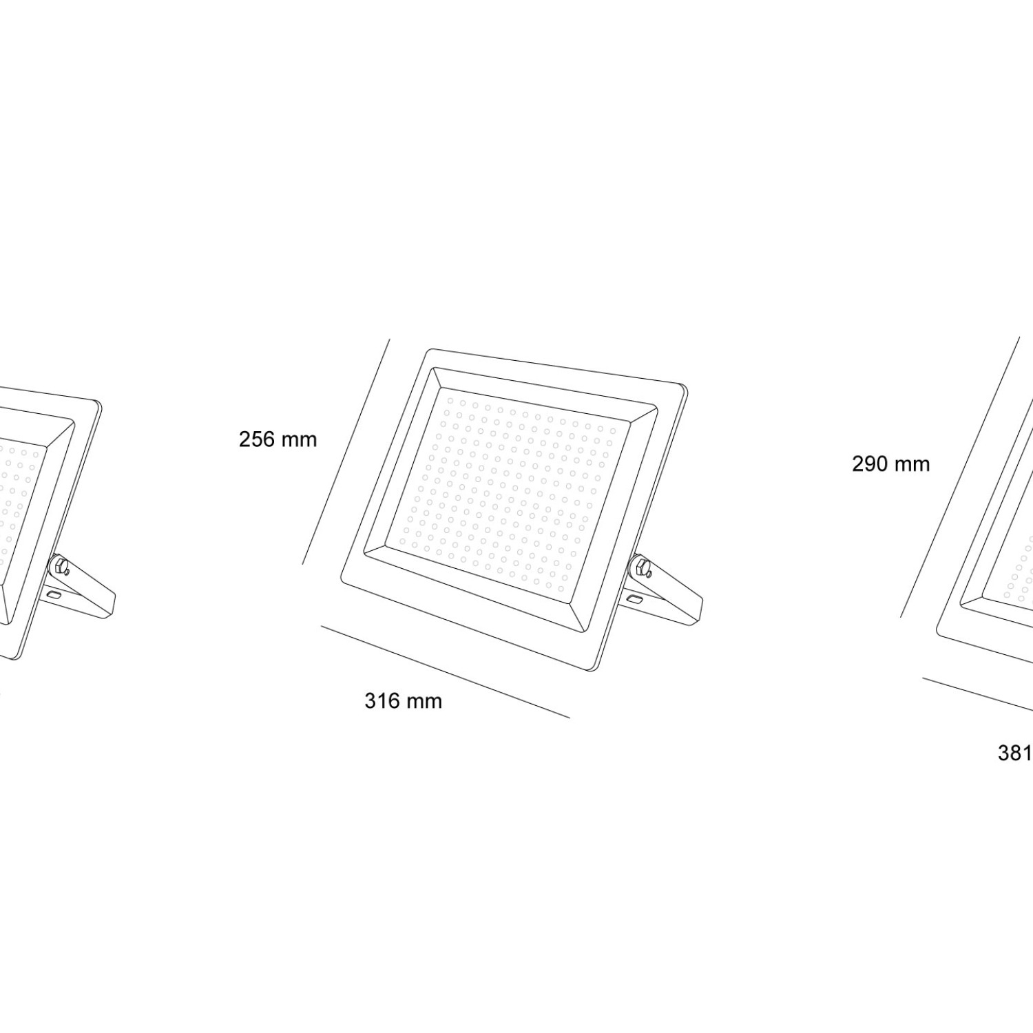 Снимка на LED прожектор ADI | IP65 | 4000K | Черен | Тънка рамка