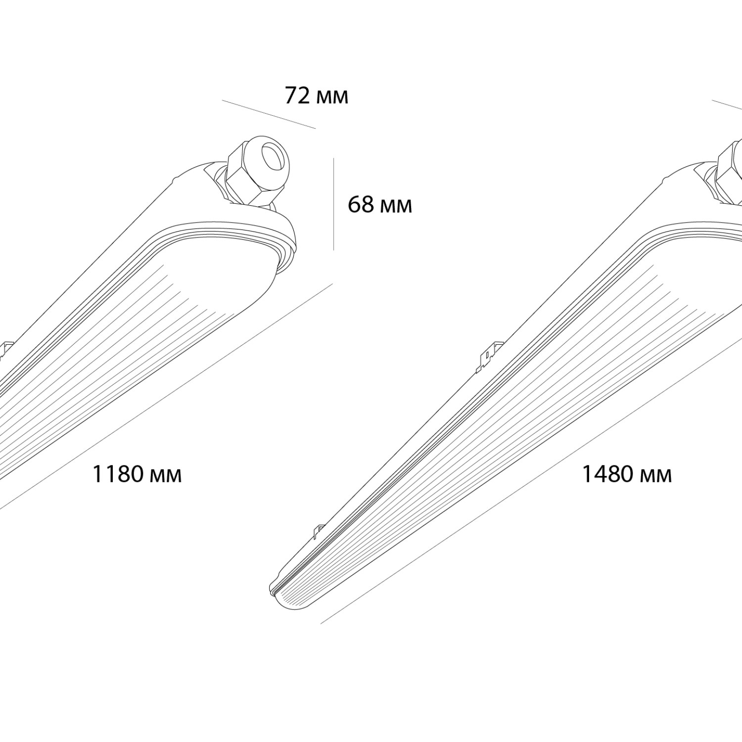 Снимка на Индустриално осветително LED тяло Aqua | 4000K | IP65 | Два размера