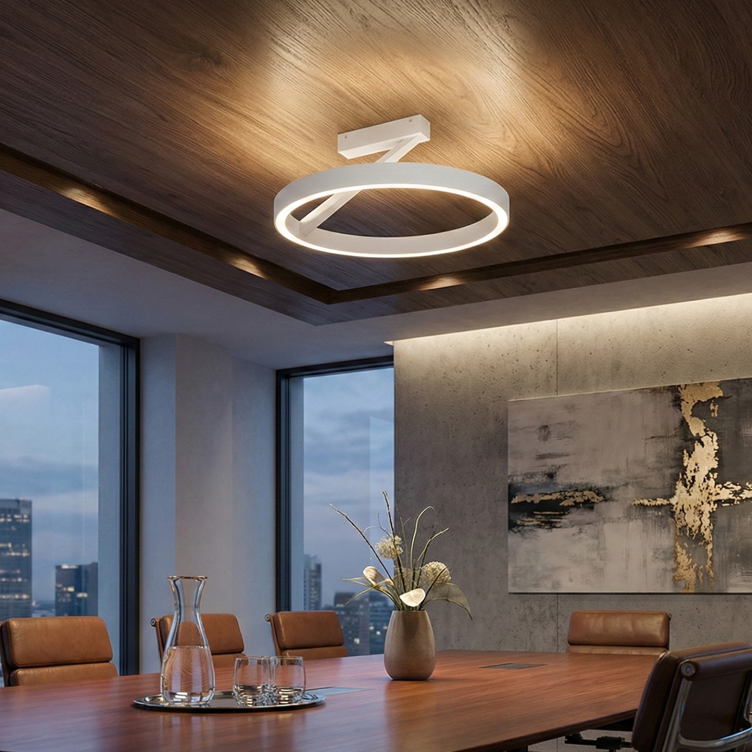 Детайлно изображение на Кръгла LED лампа за таван Up&Down Axis | Двупосочно светене | 3000K | 50W Снимка на Кръгла LED лампа за таван Up&Down Axis | Двупосочно светене | 3000K | 50W