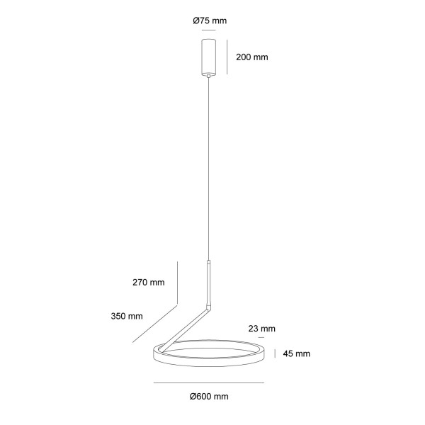 Детайлно изображение на Висяща LED лампа Up&Down Axis | Двупосочно светене | 60W | 3000K Снимка на Висяща LED лампа Up&Down Axis | Двупосочно светене | 60W | 3000K