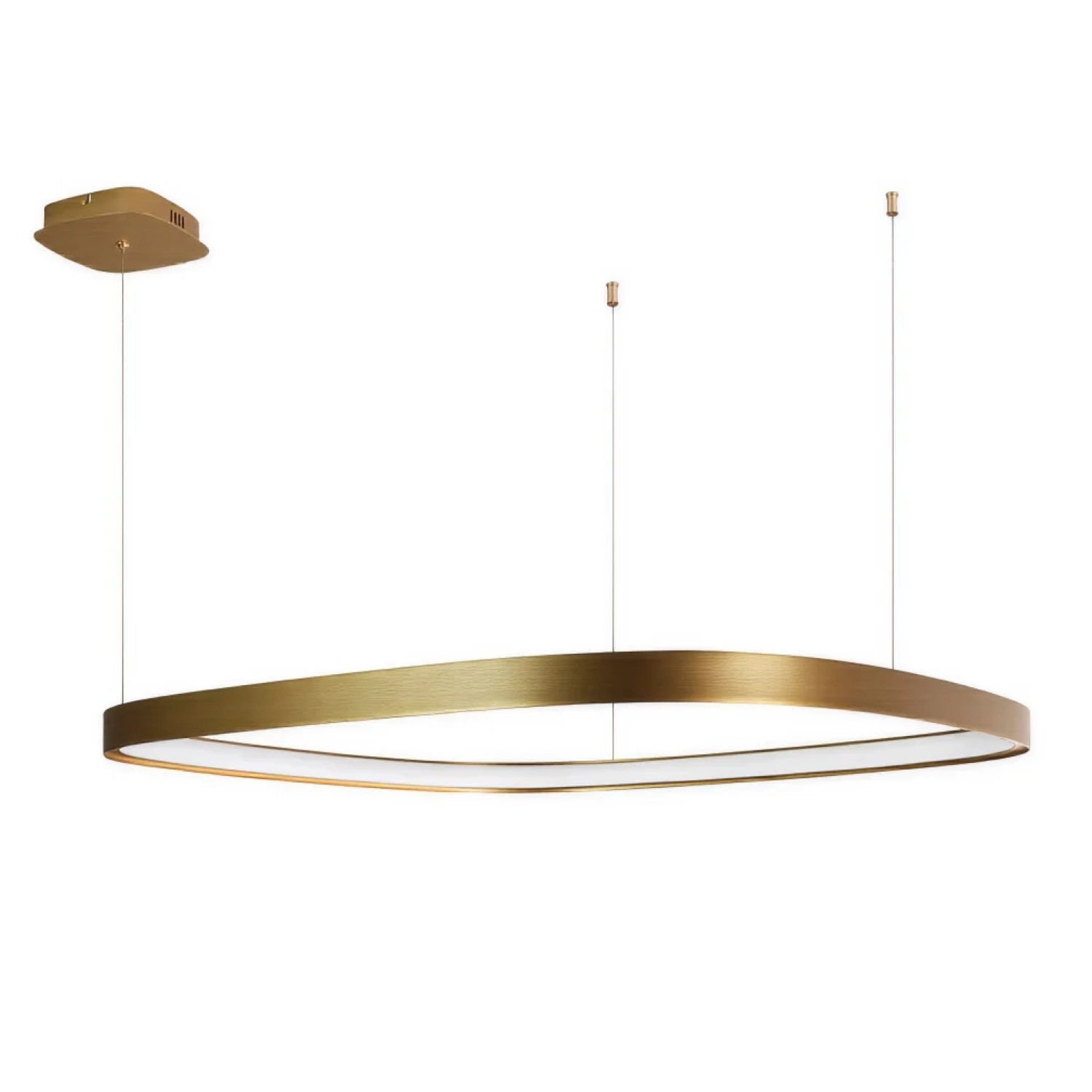 Снимка на Квадратен висящ LED полилей Helix | Златен/Черен | 3-CCT