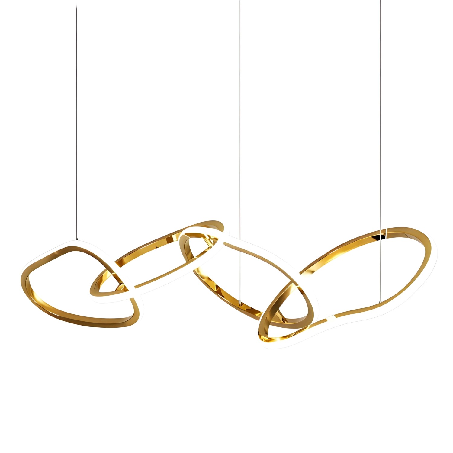 Снимка на LED полилей с висящи халки Meridian златист/черен | 35W | 3000K