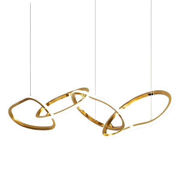 Снимка на LED полилей с висящи халки Meridian златист/черен | 35W | 3000K