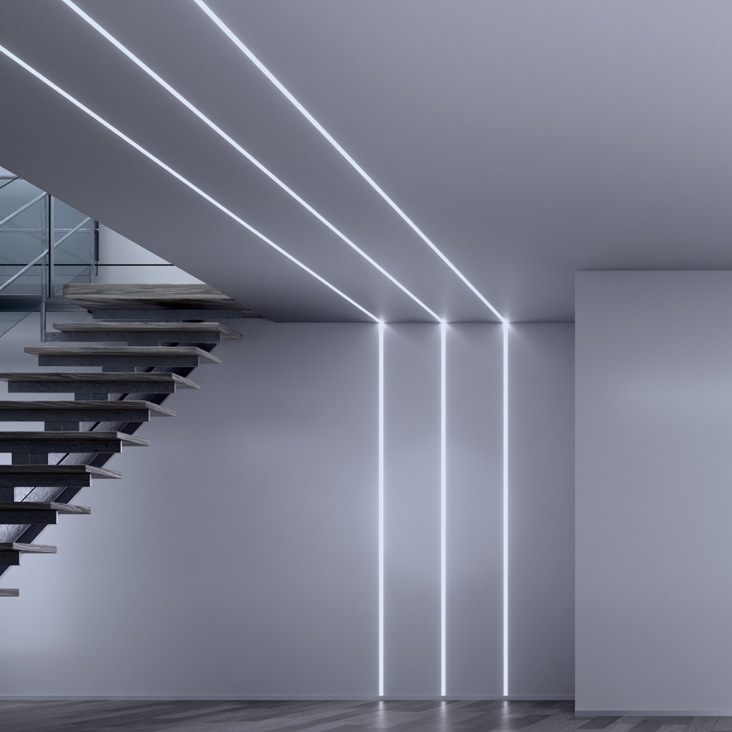 Снимка на Алуминиев профил за LED лента Trimless Strap Line PRO | 76×15 мм | Вграден монтаж | 1 метър