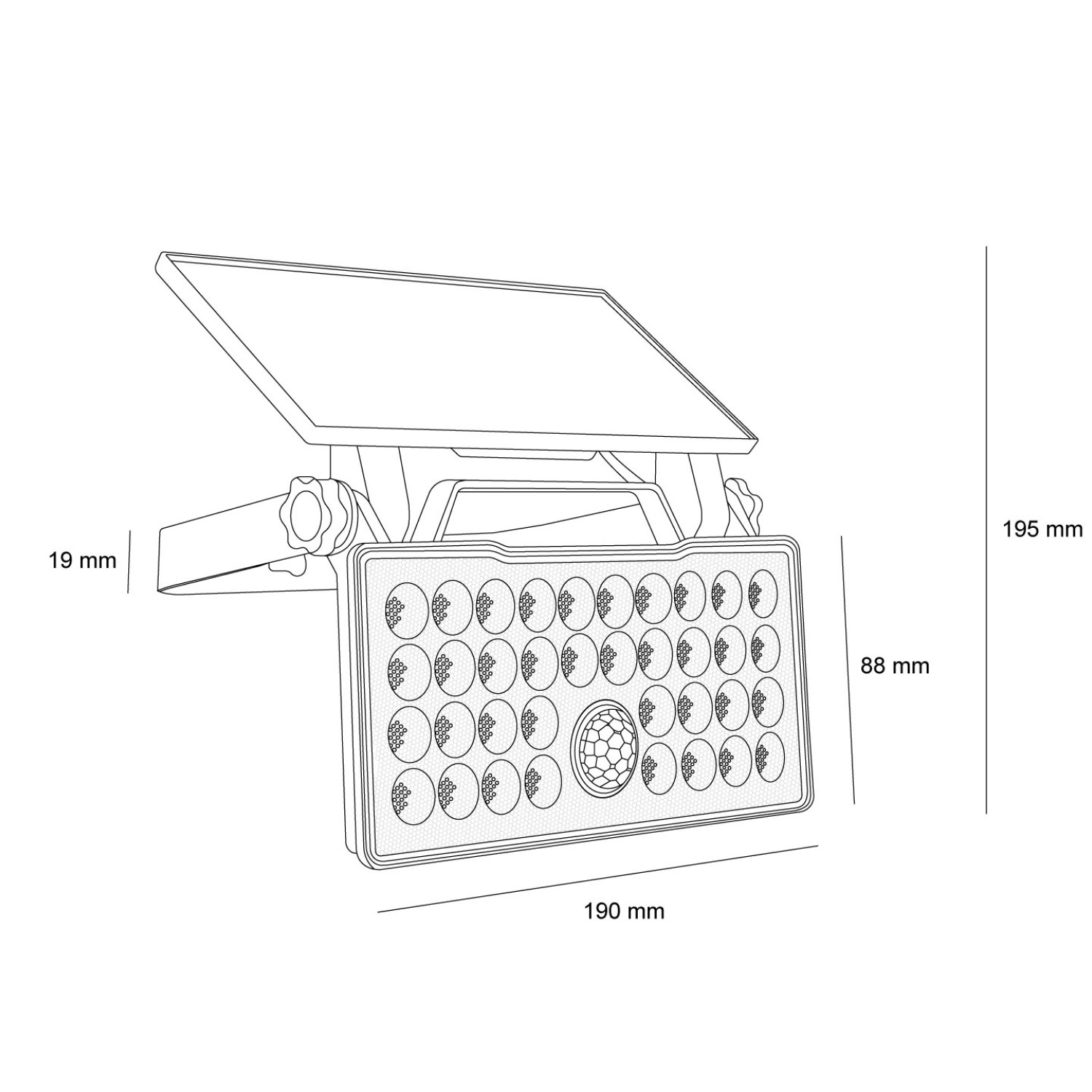 Детайлно изображение на Соларен LED прожектор Croma | PIR сензор | 2.6W | IP65 Снимка на Соларен LED прожектор Croma | PIR сензор | 2.6W | IP65