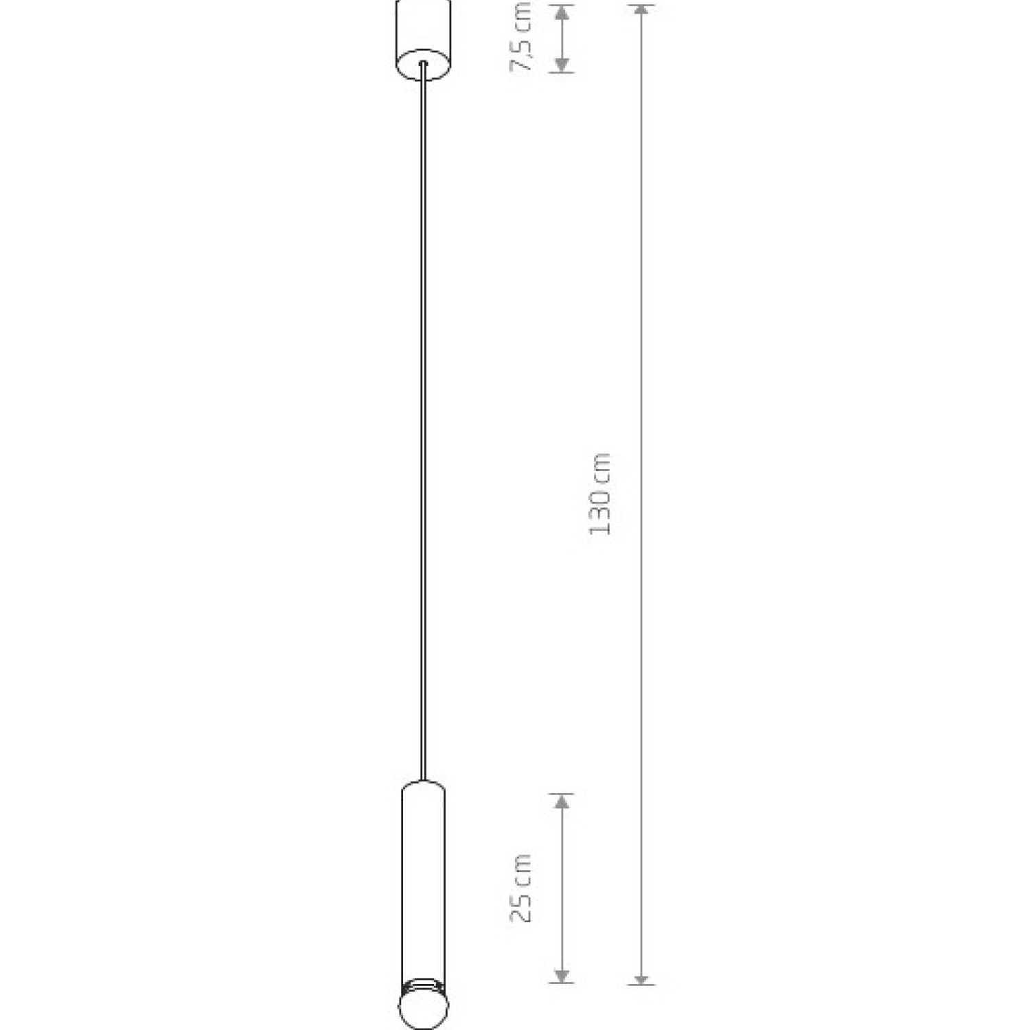 Детайлно изображение на Висящ LED пендел Baton Black M | 130cm | Черен | 10W | E27 Снимка на Висящ LED пендел Baton Black M | 130cm | Черен | 10W | E27