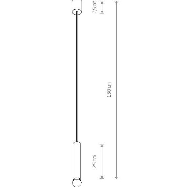 Детайлно изображение на Висящ LED пендел Baton Black M | 130cm | Черен | 10W | E27 Снимка на Висящ LED пендел Baton Black M | 130cm | Черен | 10W | E27