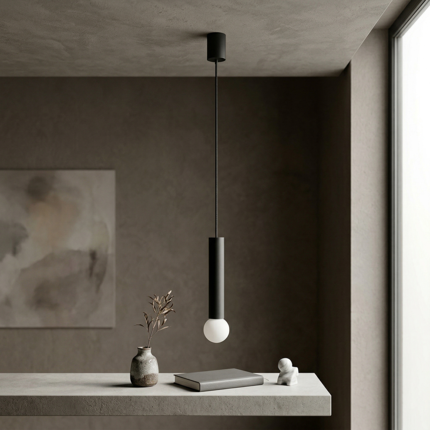 Детайлно изображение на Висящ LED пендел Baton Black M | 130cm | Черен | 10W | E27 Снимка на Висящ LED пендел Baton Black M | 130cm | Черен | 10W | E27