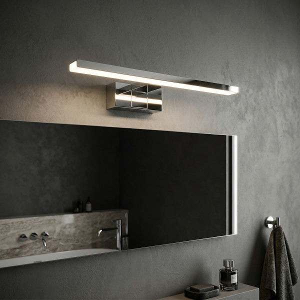 Детайлно изображение на Стенен LED аплик Cezanne Chrome S | Хром | 8W | 3000K | IP44 Снимка на Стенен LED аплик Cezanne Chrome S | Хром | 8W | 3000K | IP44