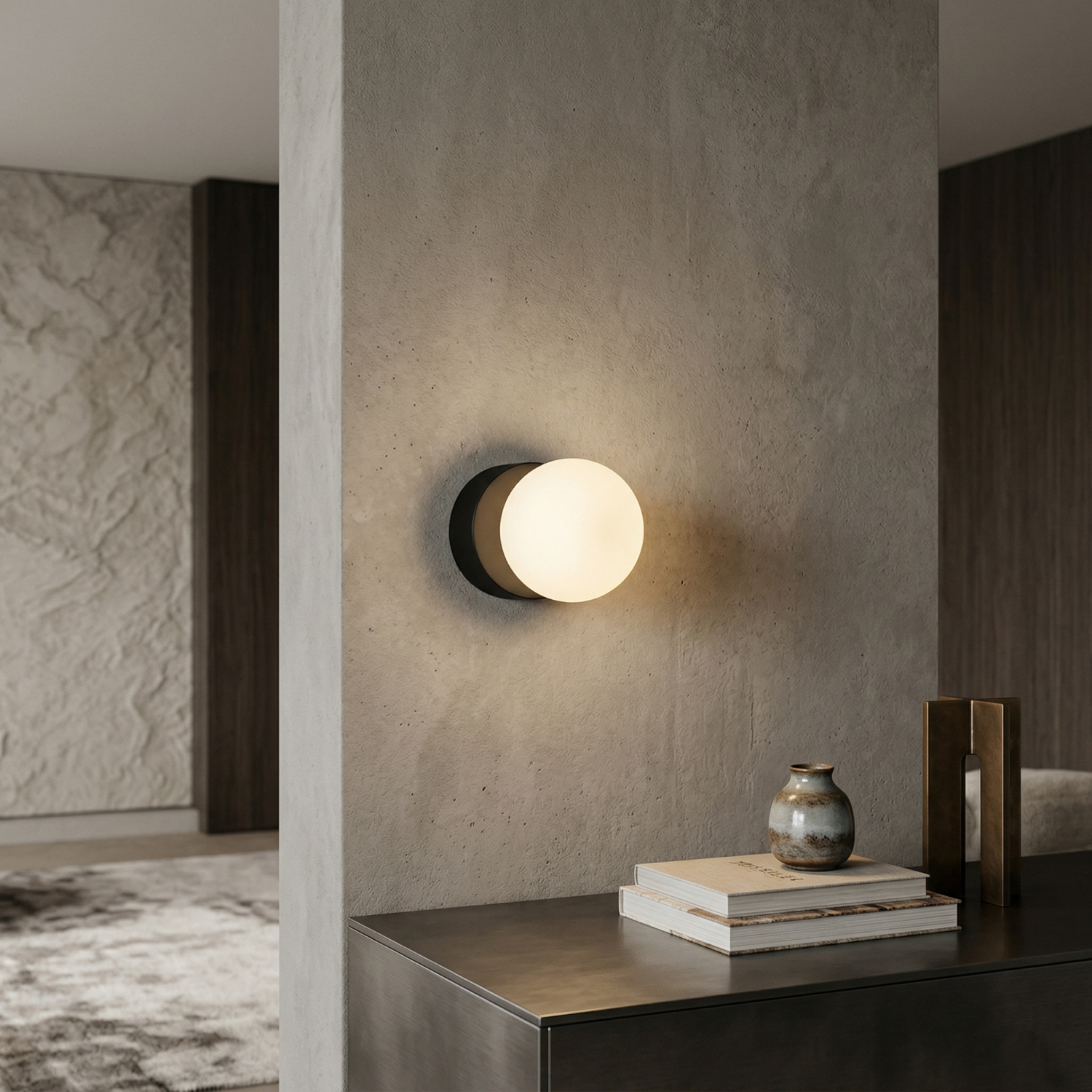 Детайлно изображение на Стенен аплик Brazos BL I WL | Черен | 25W | IP44 | G9 Снимка на Стенен аплик Brazos BL I WL | Черен | 25W | IP44 | G9