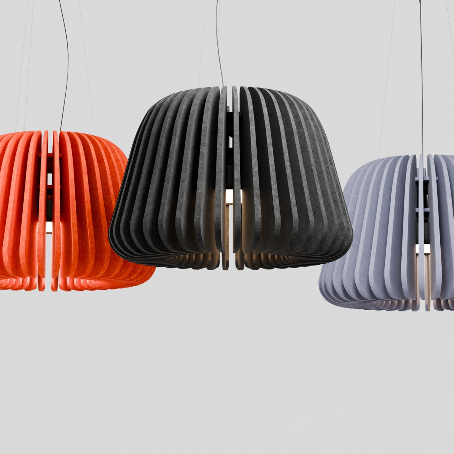 Детайлно изображение на Акустична LED лампа Echo с филц панели | Звукопоглъщаща Снимка на Акустична LED лампа Echo с филц панели | Звукопоглъщаща