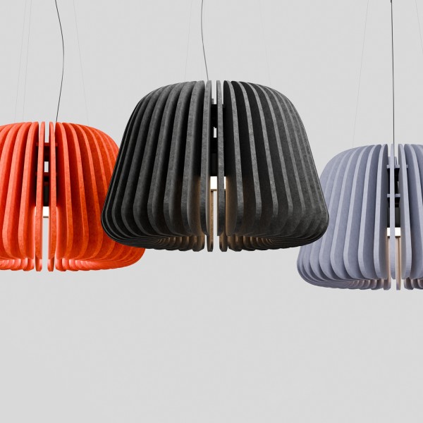 Детайлно изображение на Акустична LED лампа Echo с филц панели | Звукопоглъщаща Снимка на Акустична LED лампа Echo с филц панели | Звукопоглъщаща