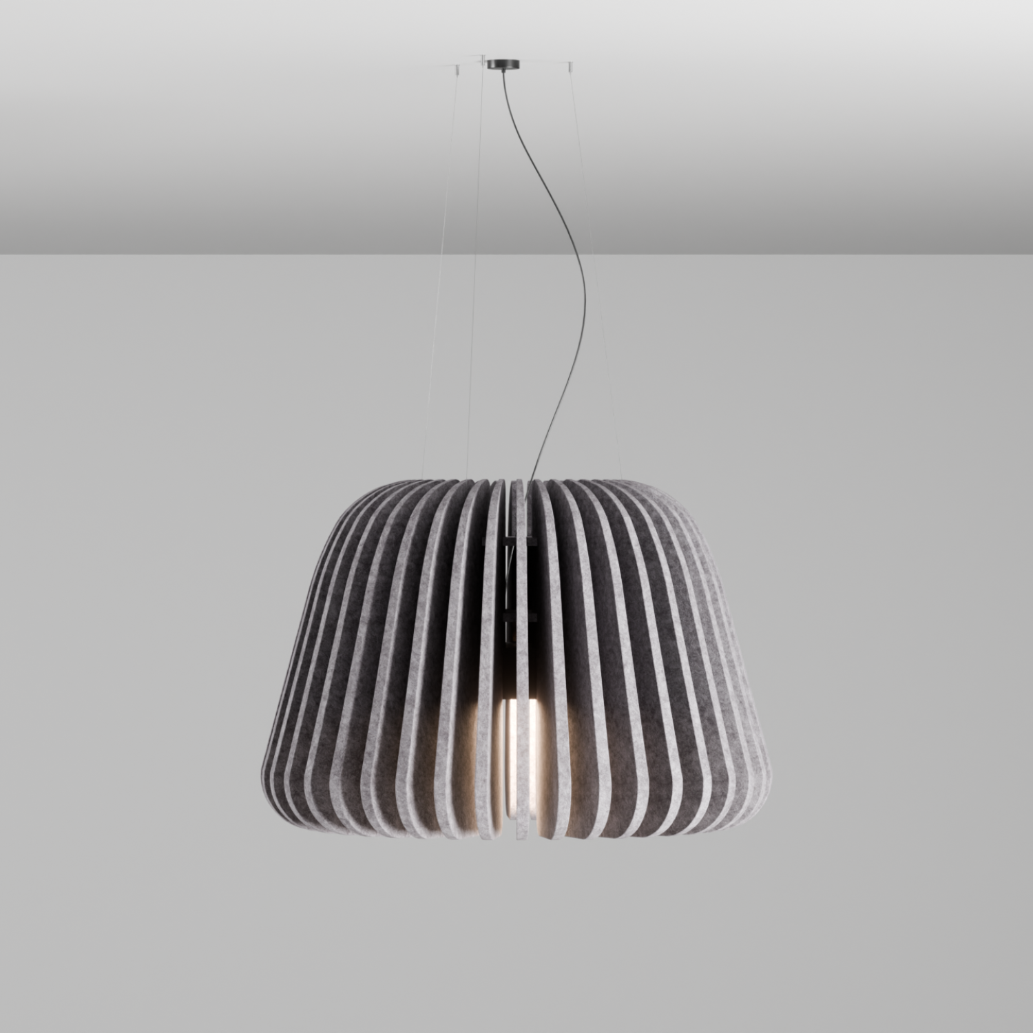 Детайлно изображение на Акустична LED лампа Echo с филц панели | Звукопоглъщаща Снимка на Акустична LED лампа Echo с филц панели | Звукопоглъщаща