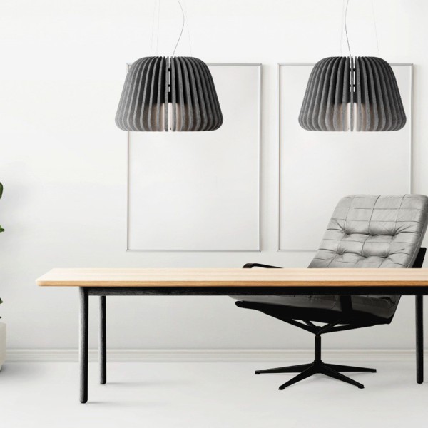 Детайлно изображение на Акустична LED лампа Echo с филц панели | Звукопоглъщаща Снимка на Акустична LED лампа Echo с филц панели | Звукопоглъщаща