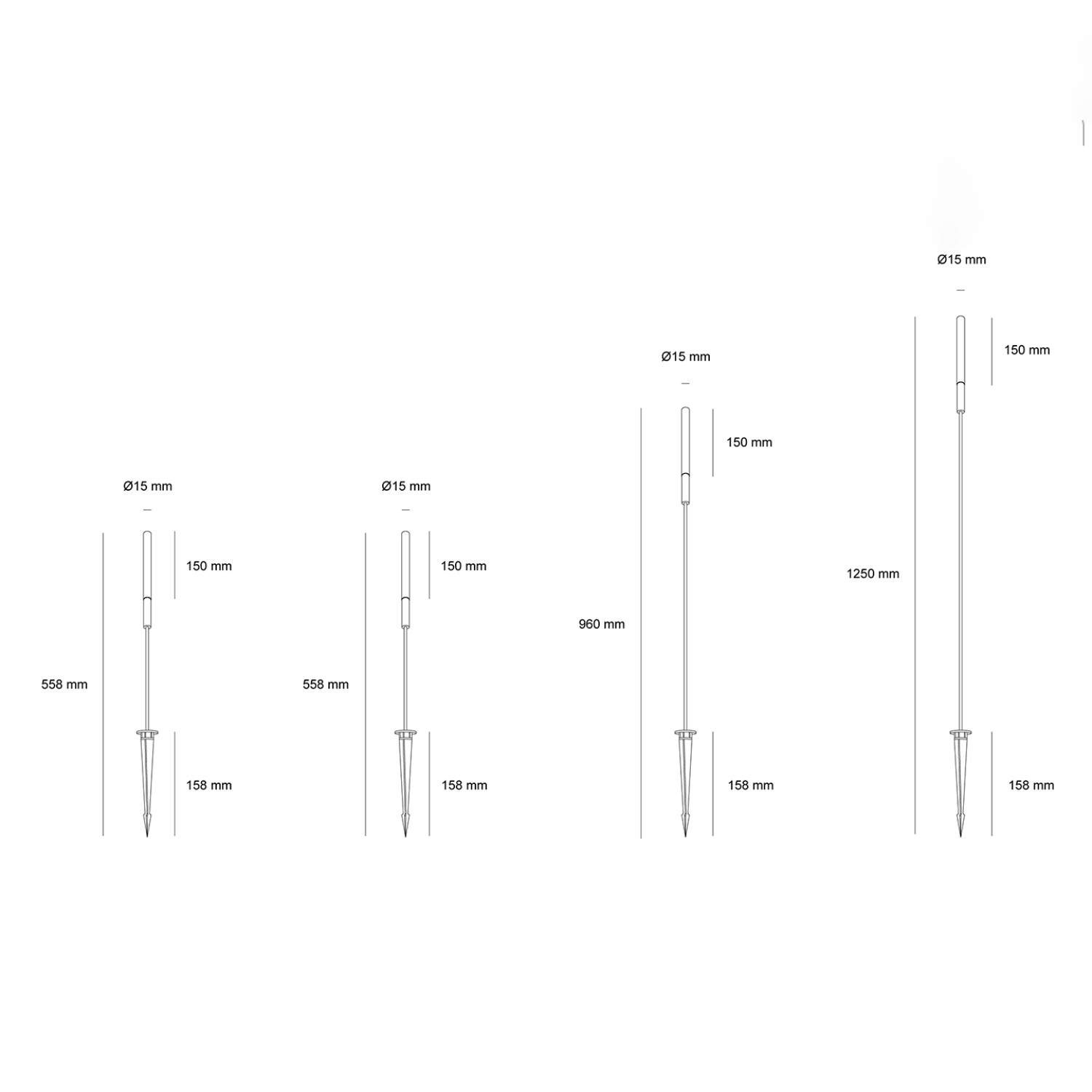 Снимка на Градинска LED лампа Grass | Комлект 4 броя | 3000K | 12W