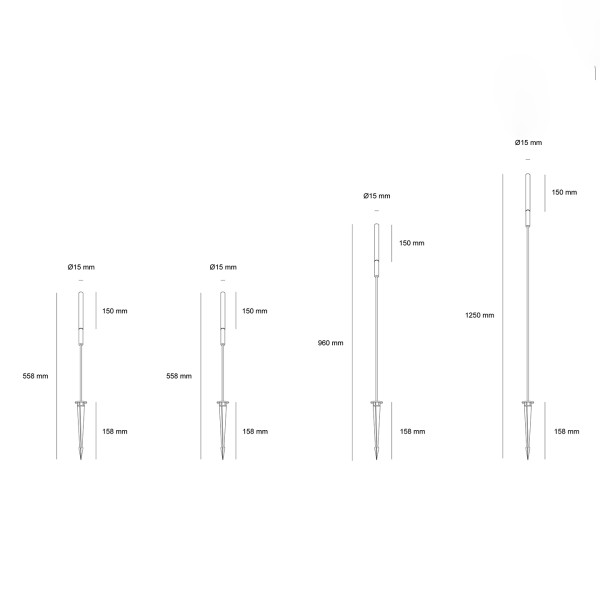 Снимка на Градинска LED лампа Grass | Комлект 4 броя | 3000K | 12W