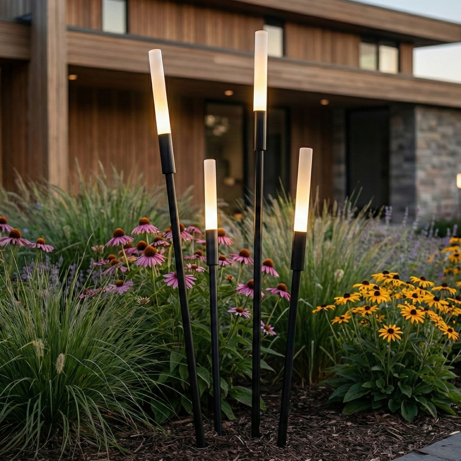 Детайлно изображение на Градинска LED лампа Grass | Комлект 4 броя | 3000K | 12W Снимка на Градинска LED лампа Grass | Комлект 4 броя | 3000K | 12W