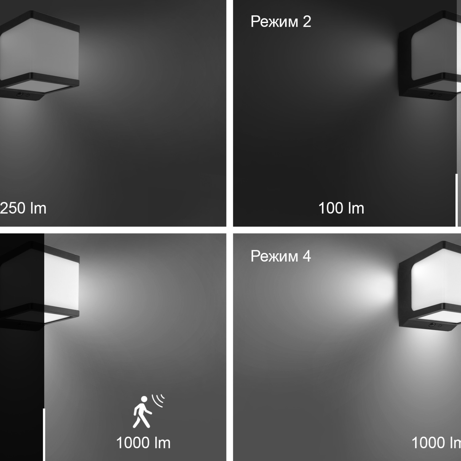 Снимка на Соларен LED аплик със сензор за движение Grid | 1.5W | 4000K | IP65