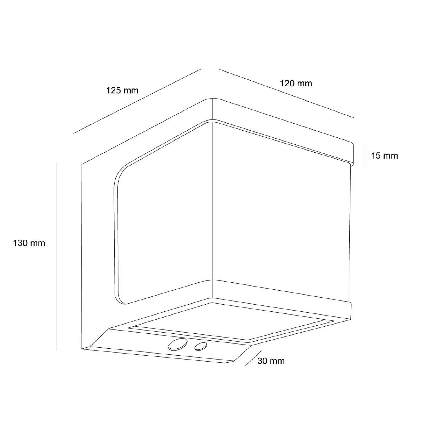 Снимка на Соларен LED аплик със сензор за движение Grid | 1.5W | 4000K | IP65