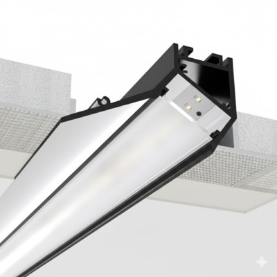 Aluminium LED-Profil für LED-Streifen Fillet Pro Trimless | 94×35 mm | Rahmenlose Montage in Gipskarton | 1 Meter