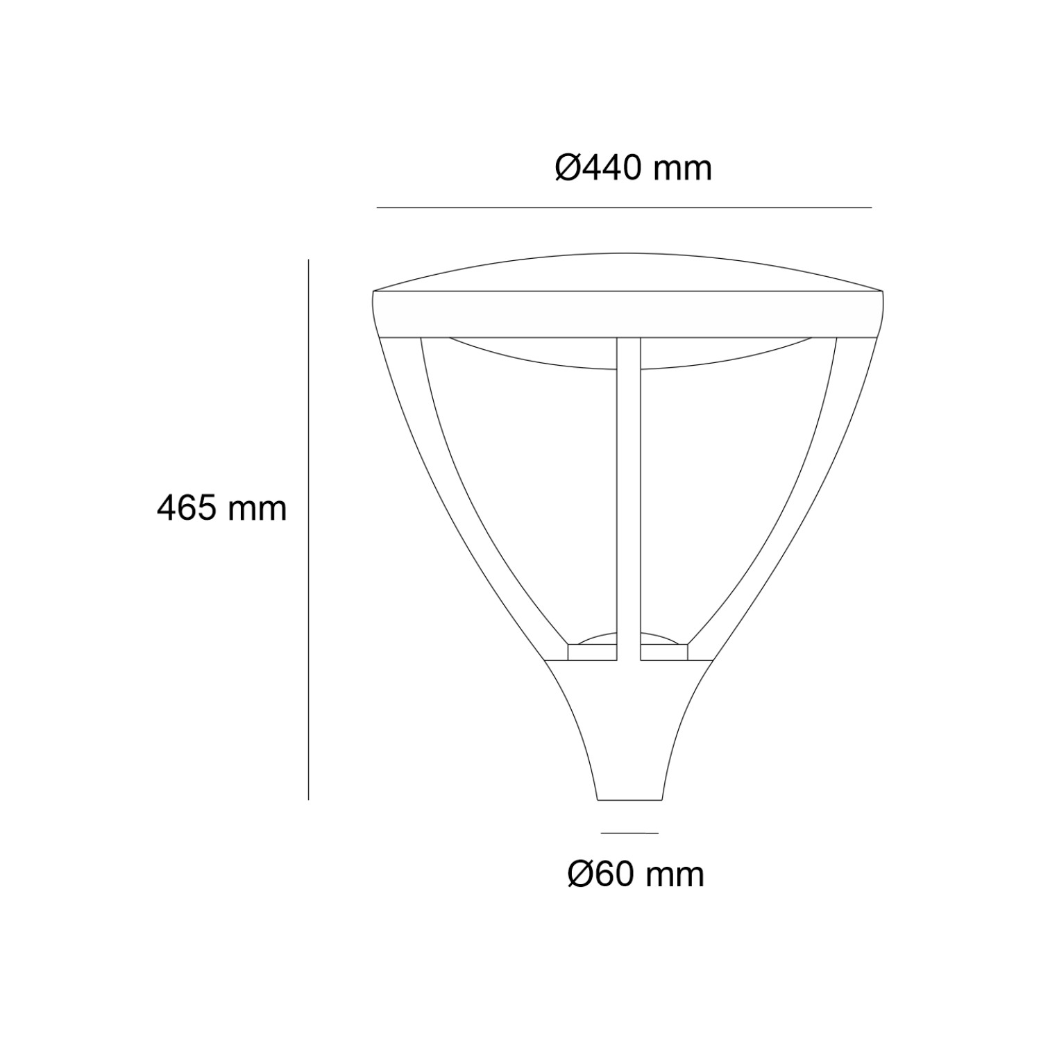 Снимка на Парково LED тяло HORN | 60W | 4000K | IP65 | 46.5cm