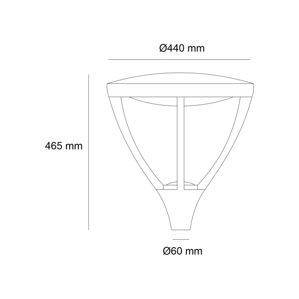 Снимка на Парково LED тяло HORN | 60W | 4000K | IP65 | 46.5cm