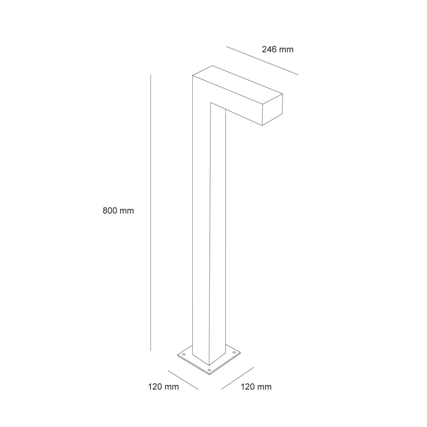 Снимка на Градински LED стълб Infinity Dark Mini | 80cm | IP65 | 3000K | 10W