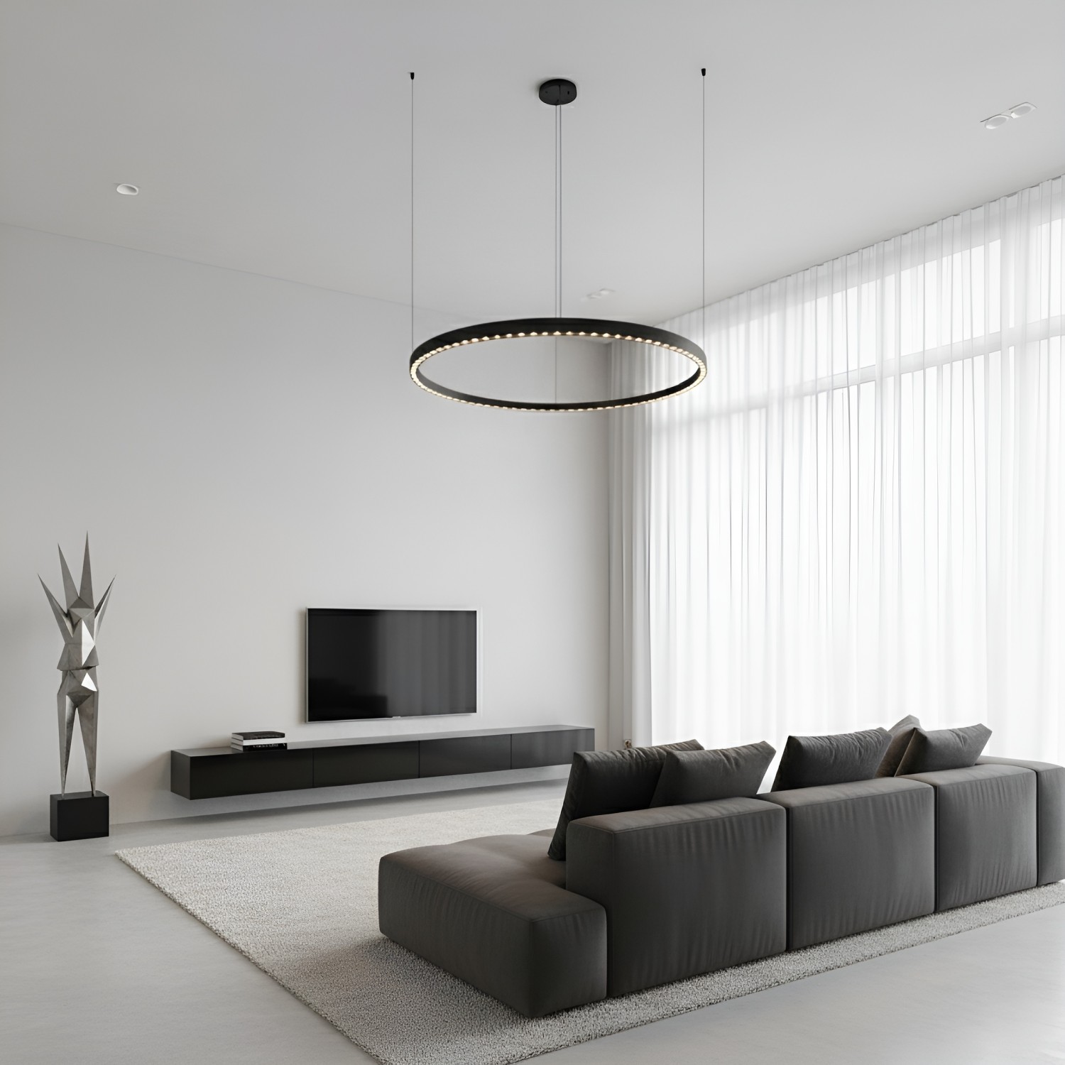 Снимка на Висящ LED полилей Cool Dark | Кръгла форма | Насочена светлина