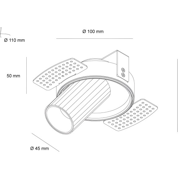 Снимка на LED луна за вграждане Dani Trimless | Бяло с черно | 7W | 3000K