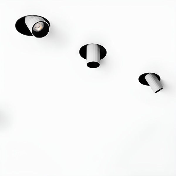 Снимка на LED луна за вграждане Dani Trimless | Бяло с черно | 7W | 3000K