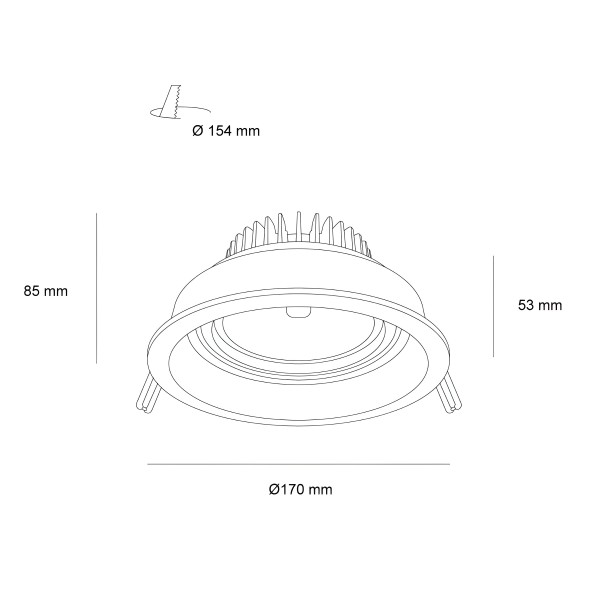 Снимка на LED луна за вграждане Lorda | Бяла | 18W | 3000K