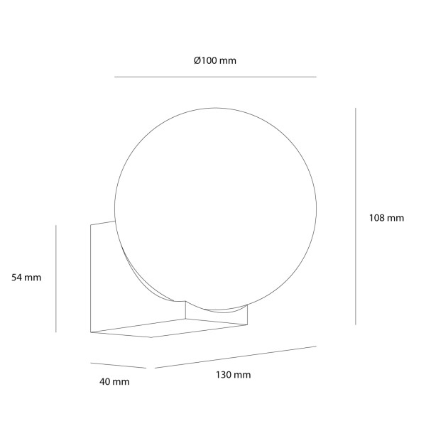 Снимка на Фасаден аплик Nora | Сферичен дифузер | IP54 | G9