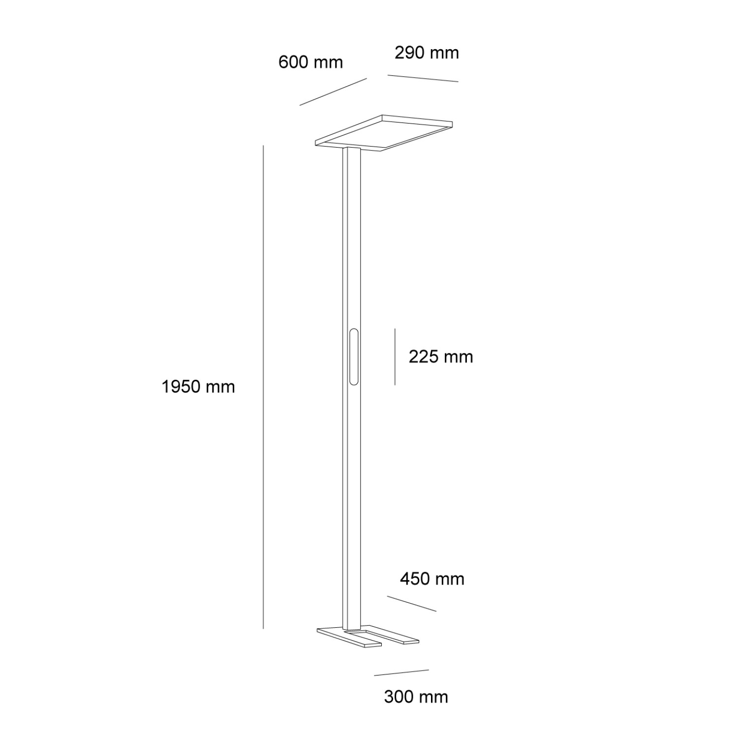 Детайлно изображение на Наземна LED офис лампа Omnia | Двупосочна | 100W | 4000K Снимка на Наземна LED офис лампа Omnia | Двупосочна | 100W | 4000K