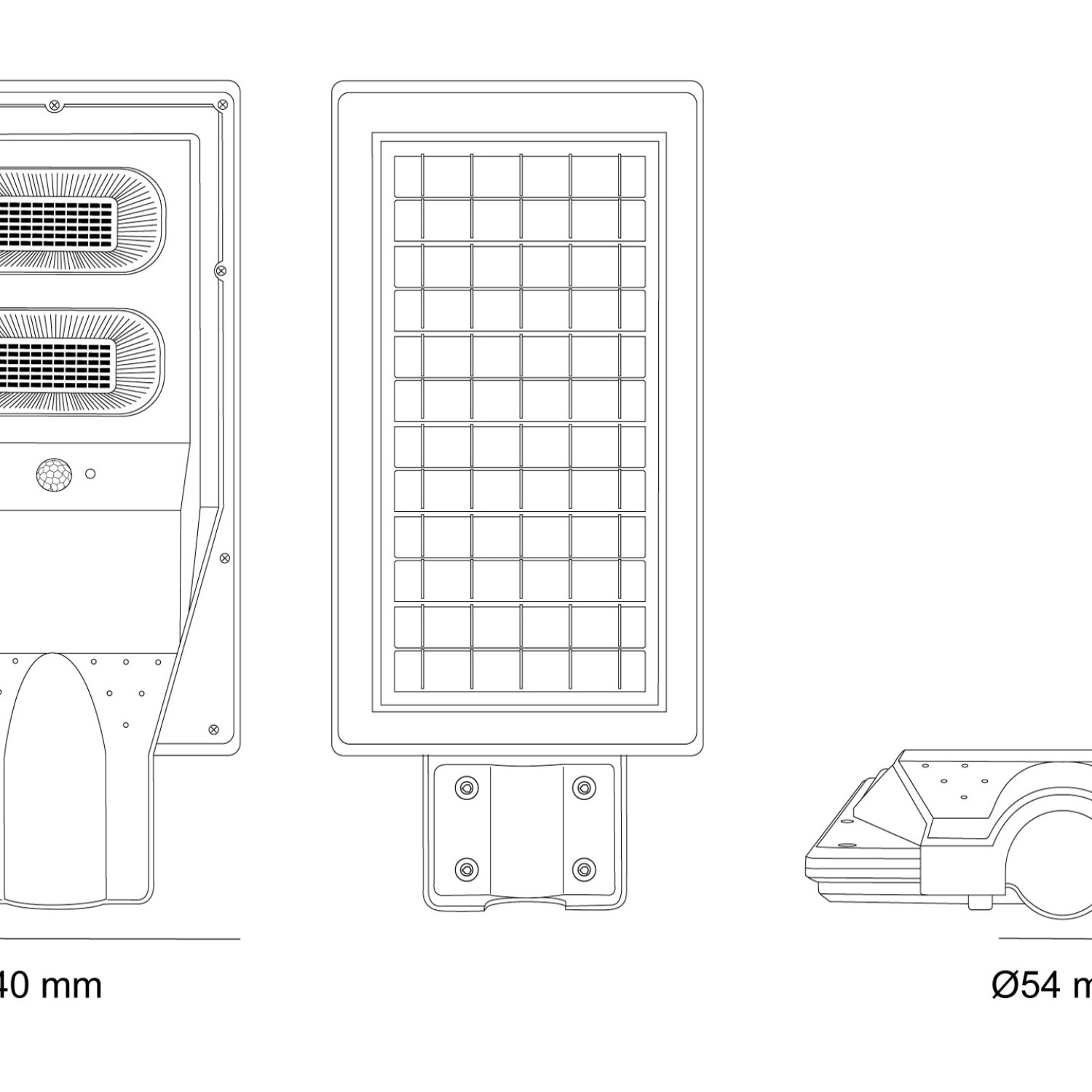 Снимка на Соларна улична лампа със сензор Suneco | IP65 | 6000K | 120° ъгъл