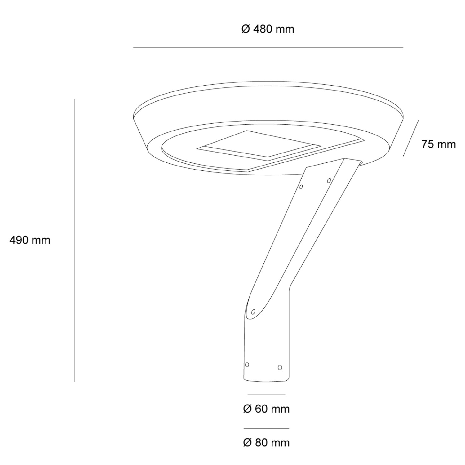 Детайлно изображение на Парково LED тяло Verona | 100W | 4000K | IP65 Снимка на Парково LED тяло Verona | 100W | 4000K | IP65
